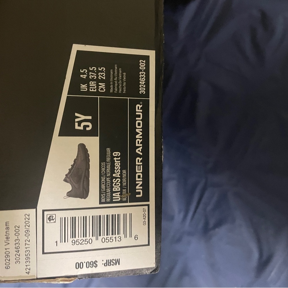Under Armour Black UA BGS Assert 9 Shoes